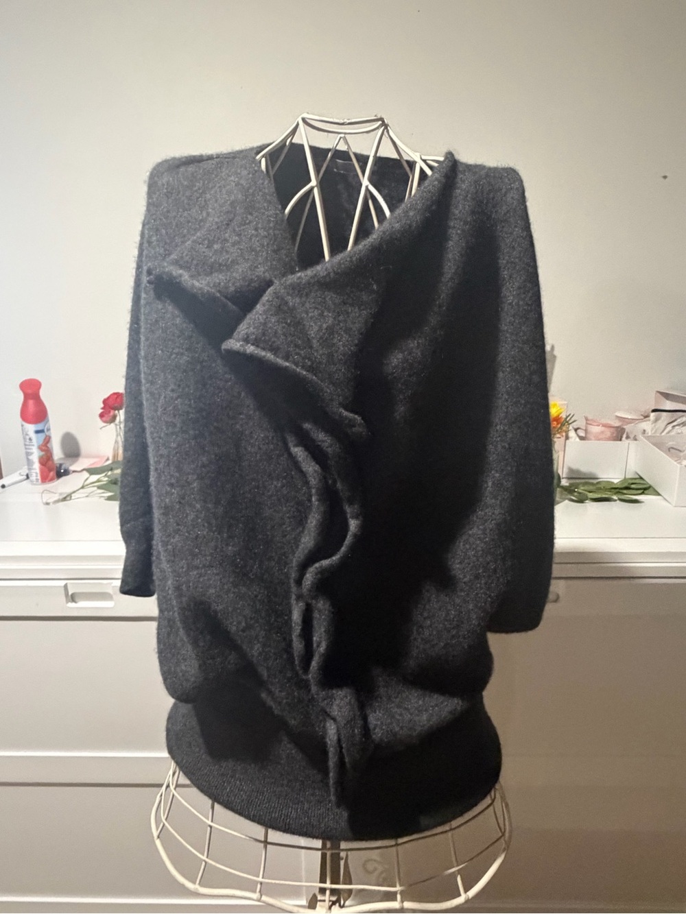 Vince Cashmere Ruffle Front Dolman Sleeve Sweater